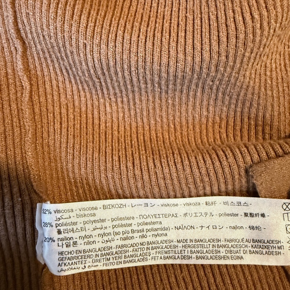 Zara Soft Mustard Knit Ribbed Button Down Cardigan Size M - Picture 5 of 5